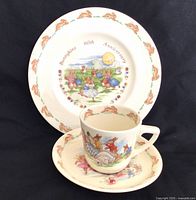 Front of plate with cup and saucer displayed