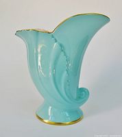 Full view of aqua Carlton Ware vase right side
