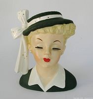Front view of Lucille Ball ceramic head vase