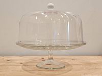 Cake stand assembled showing pedestal and dome