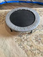 Top view showing full rebounder with grey padded edge and six legs