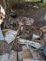 Full view of tripod chain pipe vise standing outdoors