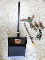 Group shot of dust pan, sprinkler, wand, nozzles and sprayer