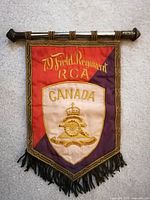 Front of banner showing 79 Field Regiment RCA, CANADA shield and artillery badge