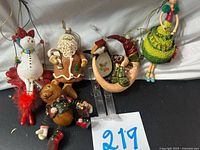 Group shot of all five hanging ornaments