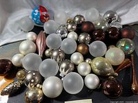 Top view of entire assortment of ornaments