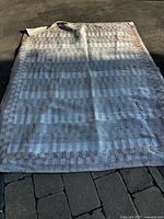 Full view of entire rug laid flat on driveway