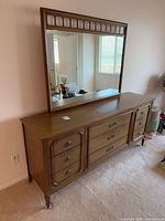 Front view of dresser with mirror attached
