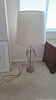 Full view of lamp with shade and cord