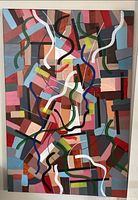 Full view of abstract painting, portrait orientation