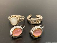 front view of all four jewelry pieces