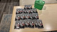 All 21 sealed Upper Deck Standing O packs laid out with green soft case visible