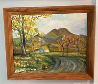 Frontal view of framed painting showing full composition