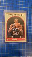 Front of David Robinson rookie card in protective holder