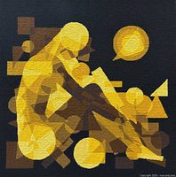 Full view of square needlepoint artwork