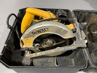 DeWalt circular saw inside case, blade mounted