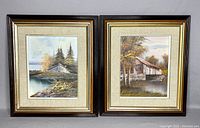 Both framed paintings side by side