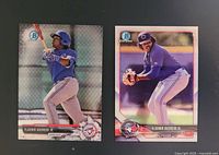 Front of both Vladimir Guerrero Jr. Bowman Chrome cards
