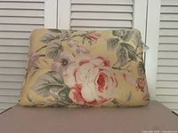 Front view of rectangular floral pillow