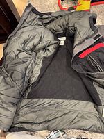 Inside view showing quilted lining and detachable fleece interior