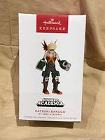 Front of sealed box showing Katsuki Bakugo Hallmark Keepsake ornament