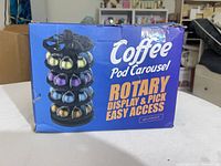 Front view of boxed coffee pod carousel