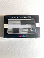 Front view of boxed LiBeauty Brow Lamination Kit with three bottles visible through window