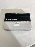 Closed Linksys retail box, top view