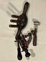 Overview of all three pieces: reloader, roll crimper, wood block