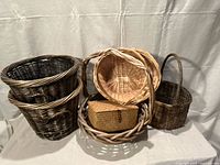 Group shot showing all seven baskets in various sizes and styles