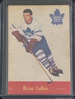 Front of 1955-56 Parkhurst Brian Cullen card in sleeve