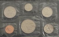 Front view of sealed 6-coin proof-like set