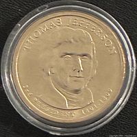 Obverse showing Thomas Jefferson portrait and inscriptions