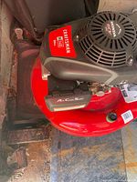 Top view of mower engine showing Honda GCV160 and Craftsman labels