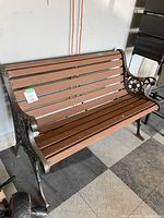 Full view of bench showing design and overall condition