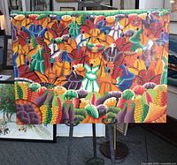 Front view of entire painting on easel