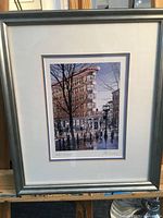 Front view of framed Leonard Rooney print showing image, matting and frame