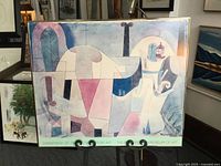 Frontal view of framed Paul Klee Metropolitan Museum of Art poster showing artwork and frame