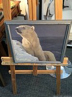 Front view of framed polar bear silkscreen