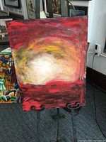 Front view of entire painting on easel