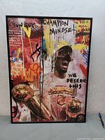 Full view of framed limited edition Kawhi Leonard print
