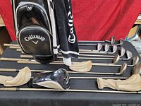 Full view of Callaway bag and clubs laid out