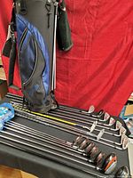 Overall view of stand bag and full set of clubs