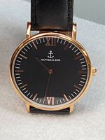 Front view of watch showing dial and case