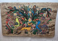 Full view of amate bark painting showing entire composition