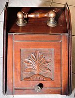 Top view showing handle and brass mounts