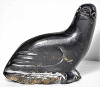 Front angled view of soapstone bird carving