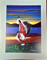 Full view of unframed Dancer lithograph showing imagery and border