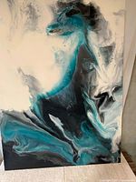 Full front view of abstract painting