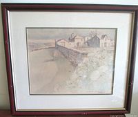 Framed watercolor print overall view